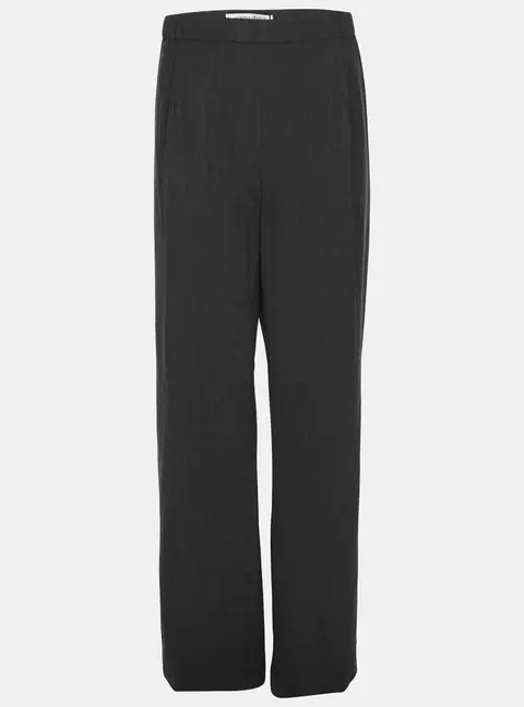 Marina Rinaldi Dark Grey Stretch Wool Wide Leg Trousers L