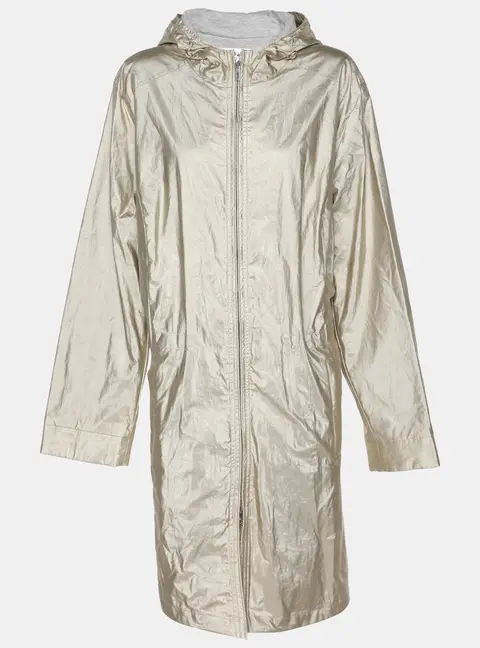 Voyage by Marina Rinaldi Metallic Satin Parka Voyage Hoodie Jacket L