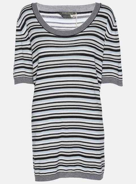 Marina Rinaldi Multicolor Stripe Stretch Knit Top L