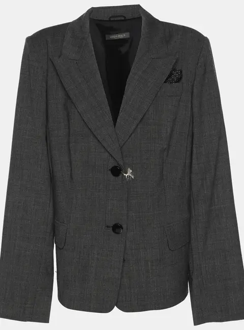 Marina Rinaldi Grey Fleece Wool Coat L
