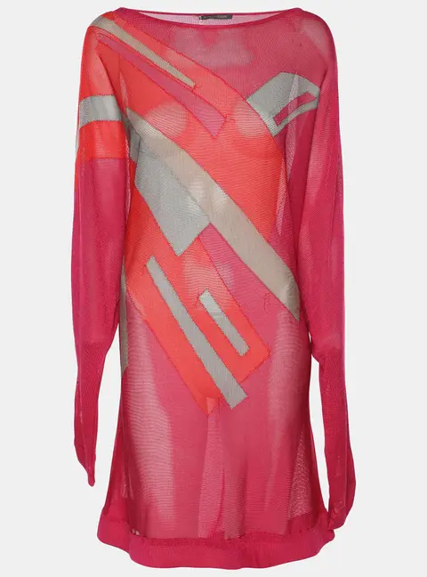 Marina Rinaldi Multicolor Knit Full Sleeve Sweater L