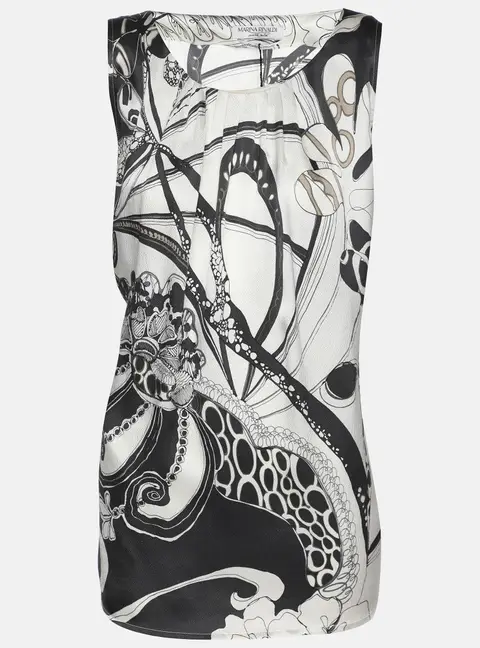 Marina Rinaldi Multicolor Silk Sleeveless Top L