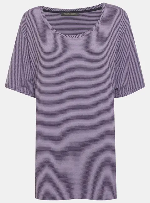 Marina Rinaldi Purple Striped Jersey Top L