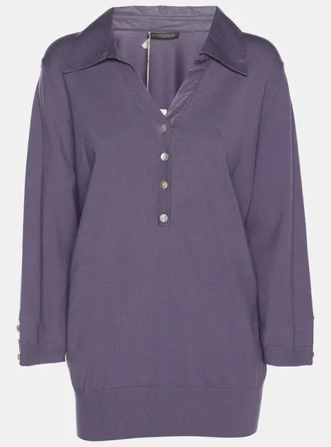 Marina Rinaldi Purple Knit Full Sleeve T-Shirt L