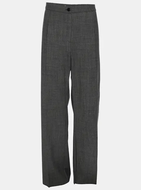 Marina Rinaldi Grey Fleece Wool Trousers L
