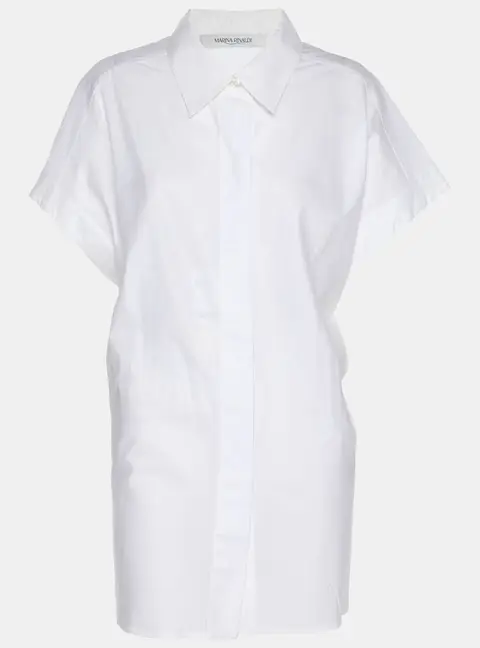 Marina Rinaldi White Cotton Button Front Sleeveless Shirt M
