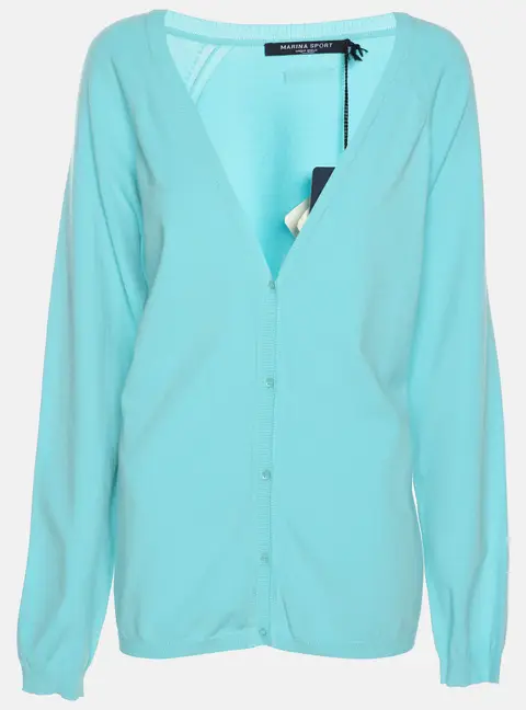 Marina Sport by Marina Rinaldi Sky Blue Knit Full Sleeve Sweater L