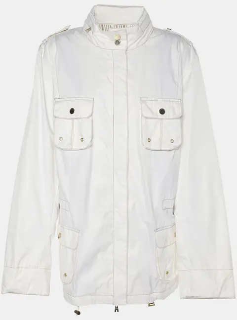 Marina Sport by Marina Rinaldi White Nylon Blend Zip Jackets L
