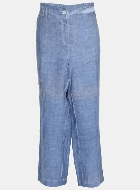 Voyage by Marina Rinaldi Blue Linen Trousers L