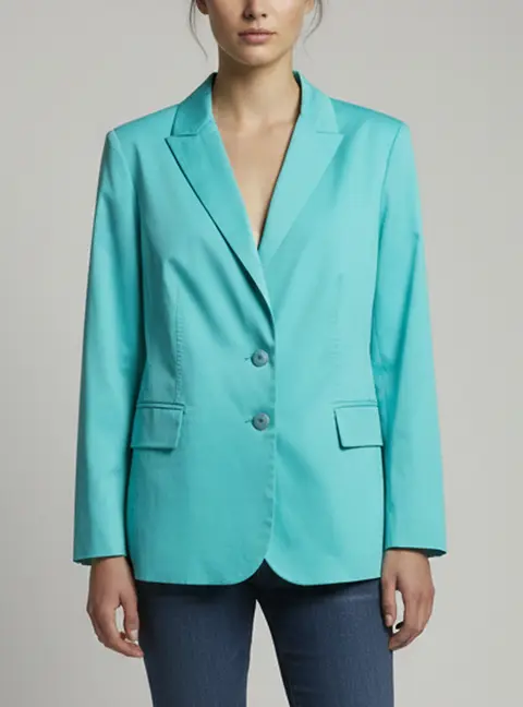 Marina Rinaldi Green Sateen Long Sleeve Fitted Blazer M