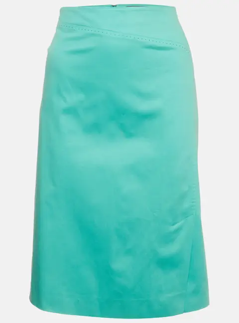 Marina Rinaldi Aqua Green Cotton Knee Length Skirt XL