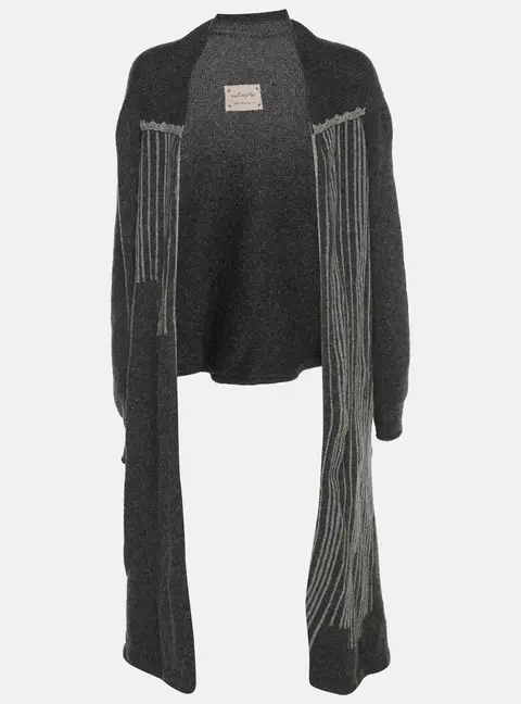 Martha Porter Grey Rib Knit Long Cardigan