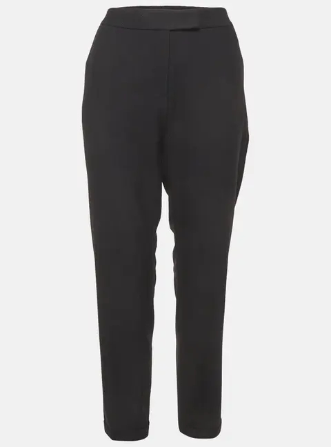Max & Co. Navy Blue Jacquard Cuffed Hem Tailored Trousers L