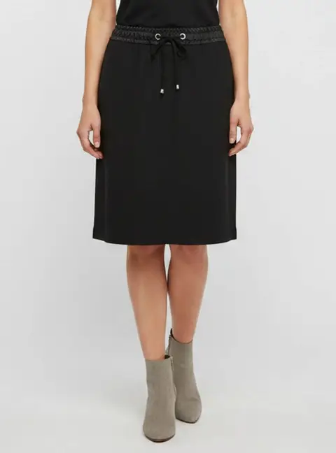 Max&Moi Black Gabardine Zip Up Mini Skirt M