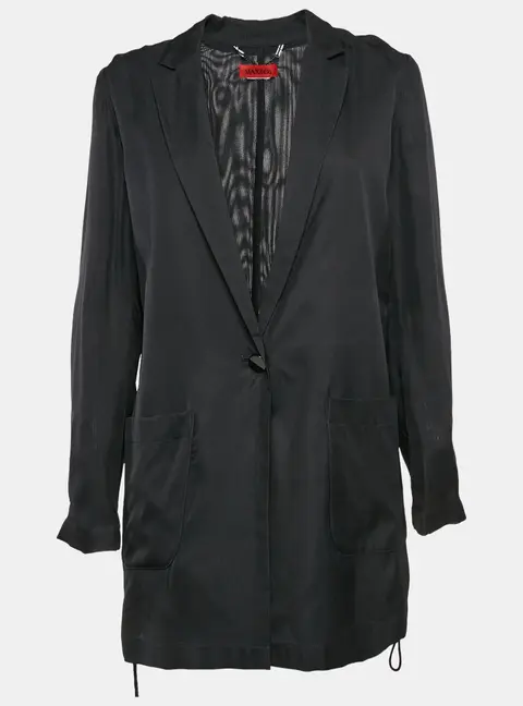 MAX & Co. Navy Blue Crepe Jacket M