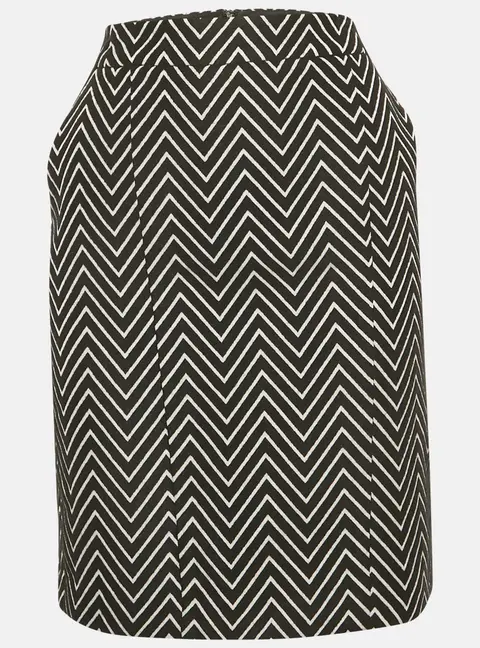 Max & Co. Black/White Chevron Patterned knit Short Skirt M