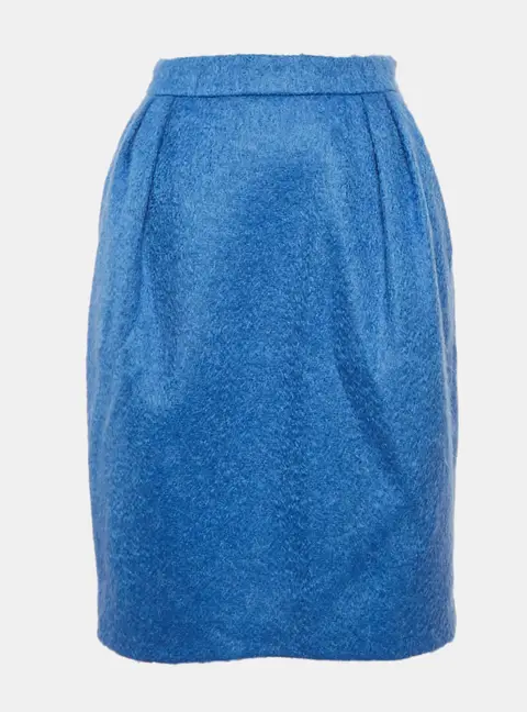 Max Mara Blue Mohair Wool Turchia Skirt M