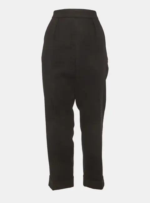 Max Mara Black Rabbit Felt Trousers L