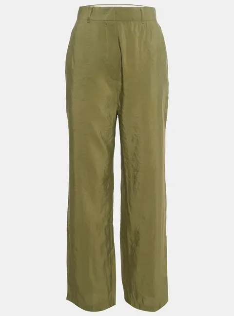 Max Mara Studio Green Crepe Straight Leg Trousers S