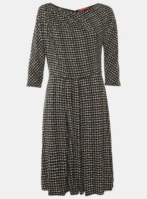 Max Mara Studio Black Printed Jersey Midi Dress L