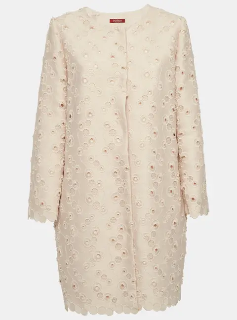 Max Mara Studio Pink Embroidered Cotton Coat L