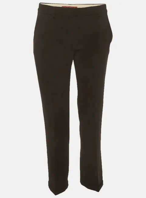 Max Mara Studio Black Gabardine Formal Trousers M