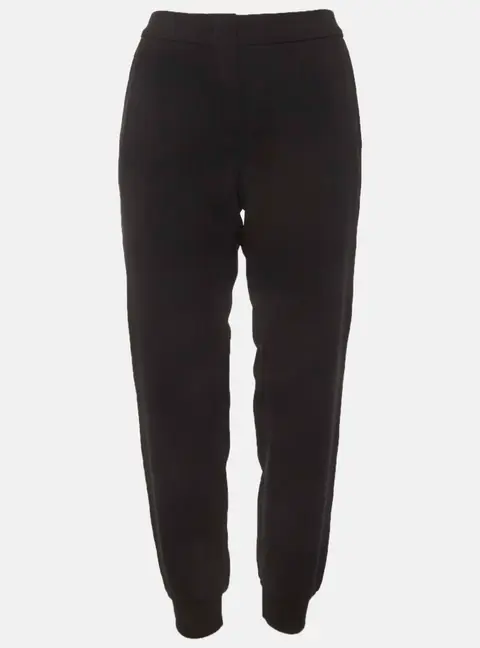 Max Mara Studio Black Crepe and Knit Joggers M