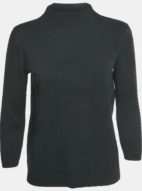 Max Mara Studio Black Stretch Knit Sweatshirt M