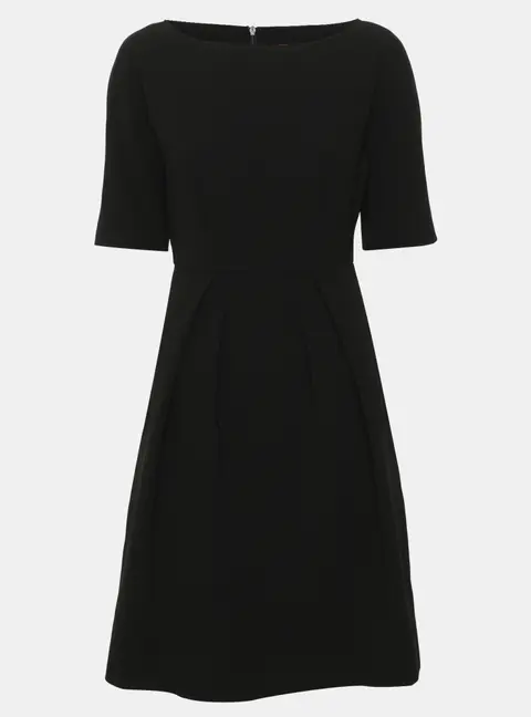 Max Mara Studio Black Crepe Midi Dress S