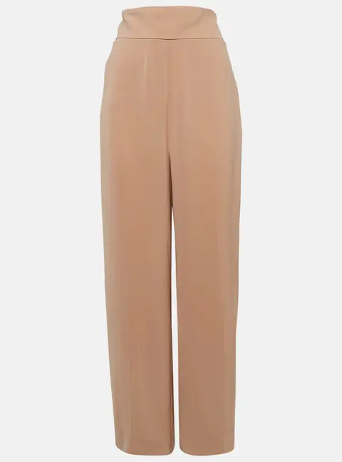 Max Mara Studio Light Brown Crepe Palazzo Pants M