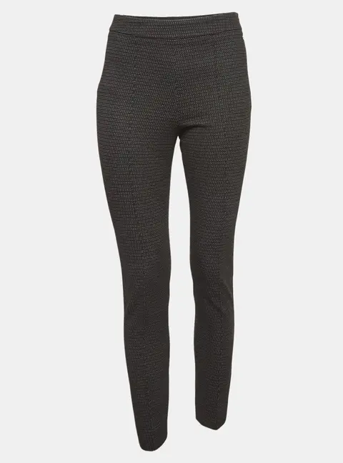 Max Mara Black Dots Pattern Stretch Knit Trousers S