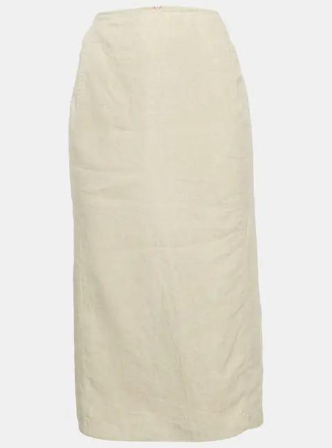 Max Mara Beige Linen Midi Skirt M