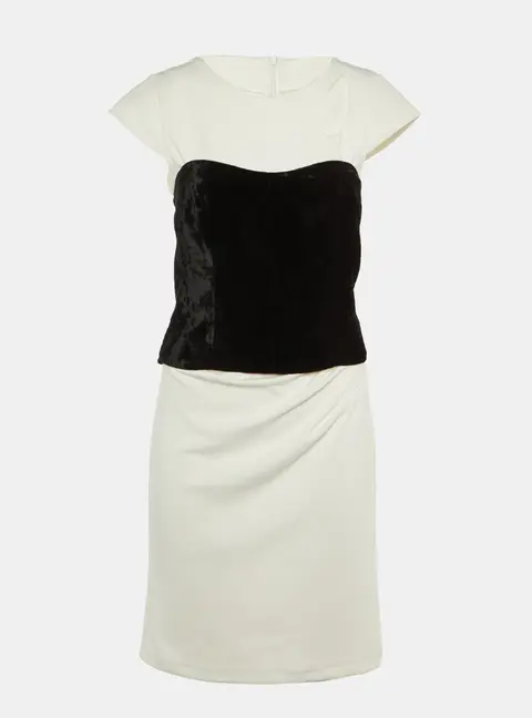 Max Mara White/Black Jersey and Velvet Corset Dress Set