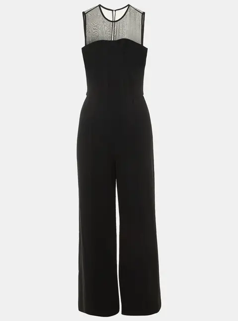Max Mara Black Crepe Wide Leg Cady Jumpsuit S