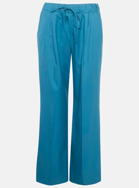 Max Mara Blue Wool Elastic Waist Trousers M