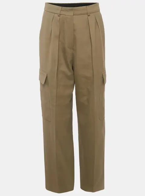 Max Mara Black Gabardine Cargo Pants S