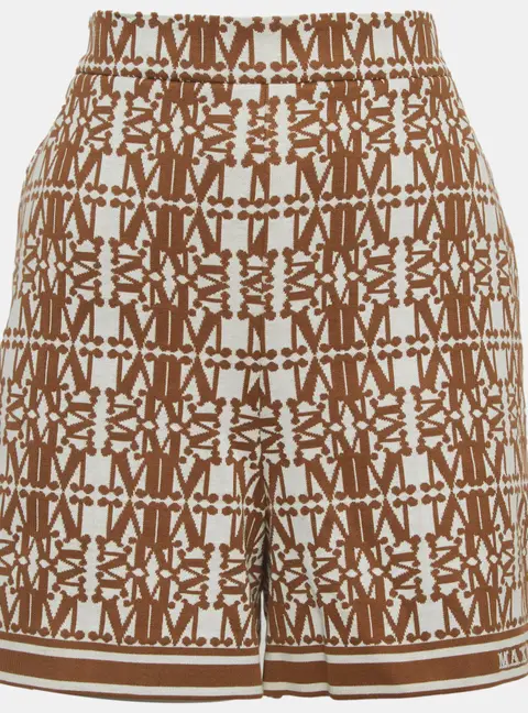 Max Mara Brown Monogram Stretch Knit Trousers L