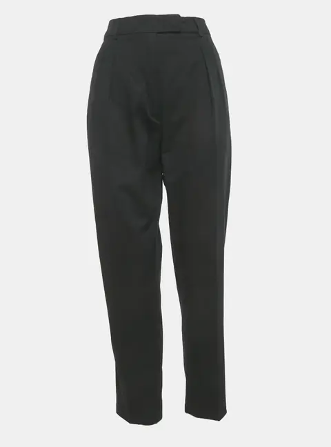 Max Mara Black Cotton Tapered Formal Trousers M