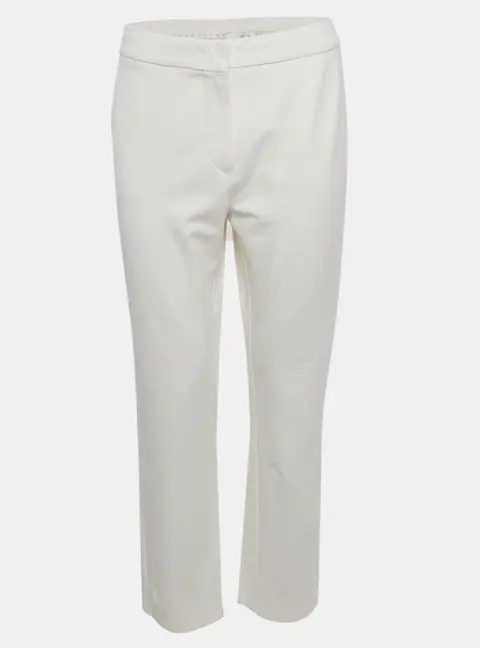 Max Mara White Stretch Knit Straight Fit Trousers M