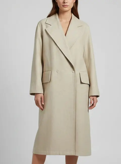 Max Mara Beige Linen Double Breasted Mescal Duster Coat M