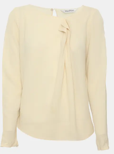 Max Mara Light Beige Crepe Blouse S