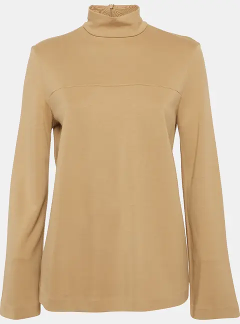 Max Mara Leisure Beige Jersey Long Sleeve Knitwear M