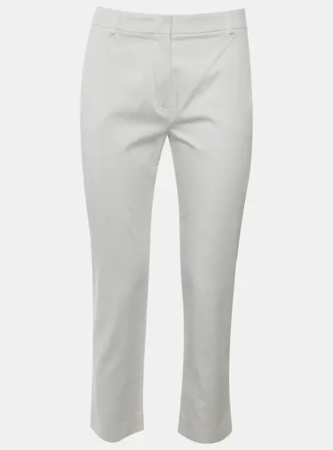 Max Mara White Cotton Tapered Leg Pants M