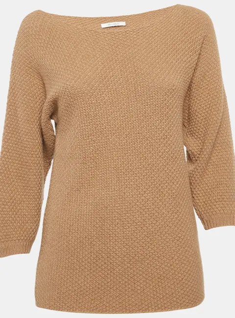 Max Mara Brown Wool Blend Sweater Top M