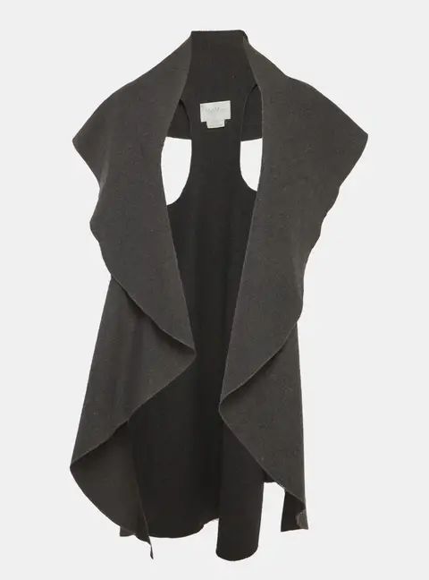 Max Mara Grey Wool Felt Open Front Cardigan One Size