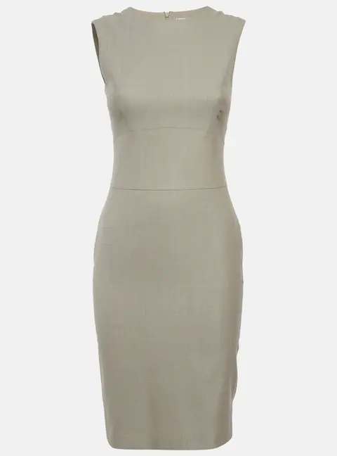 Max Mara Grey Wool Sheath Dress XS