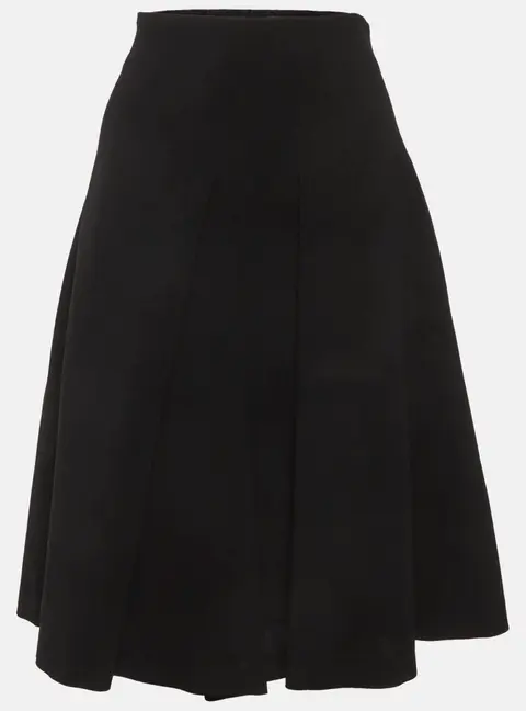 Max Mara Black Wool Blend Flared Skirt L