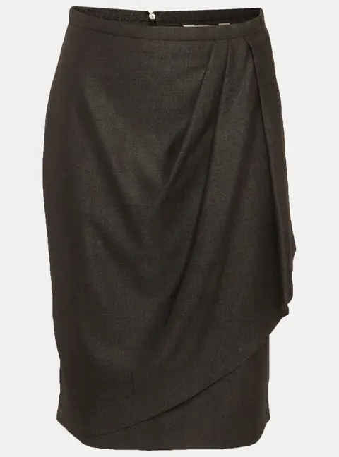 Max Mara Grey Wool Blend Pleated Mini Skirt M