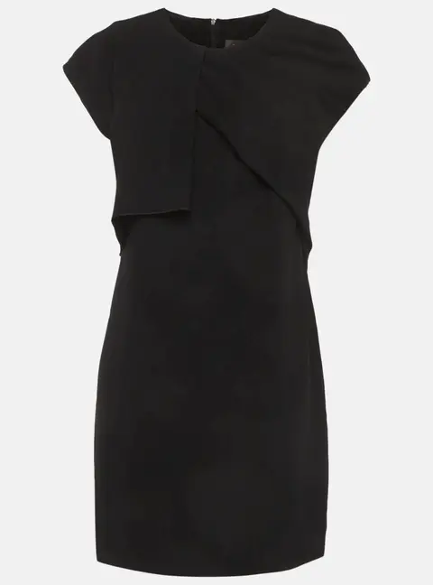 Max Mara Black Stretch Crepe Shift Mini Dress L