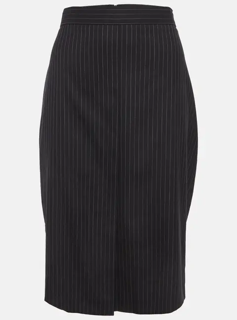 Max Mara Navy Blue Pinstriped Pencil Skirt XL
